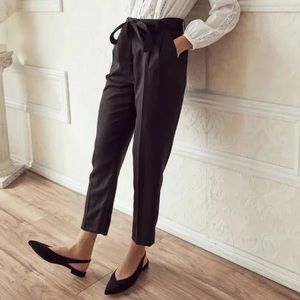 VETTA Black Pleated High Waist Trouser - Size 10